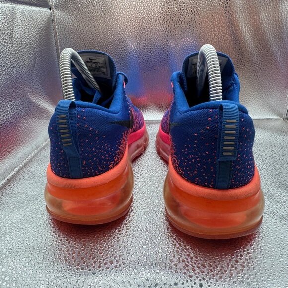 Size 7.5 Nike Airmax Flyknit Womens Vivid Blue Orange Running Sneaker 620659-400 - Picture 8 of 10